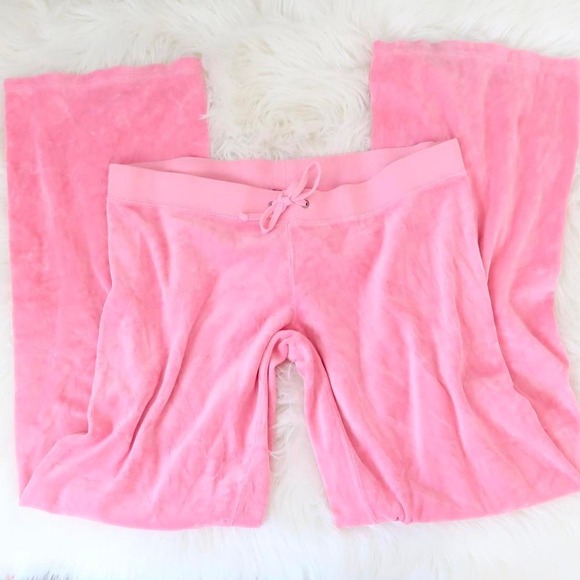 Juicy Couture Pants - Juicy Couture Pink Velour Track Pants – Size L
